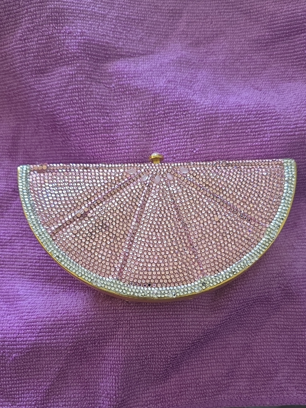 Judith Leiber Embellished Pink Crystal Vintage Clutch